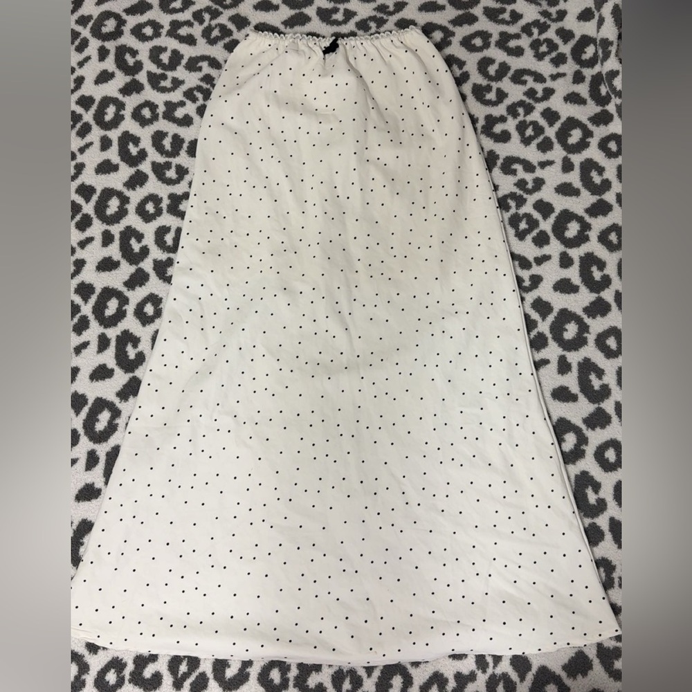 Elegant White Polka Dot Skirt